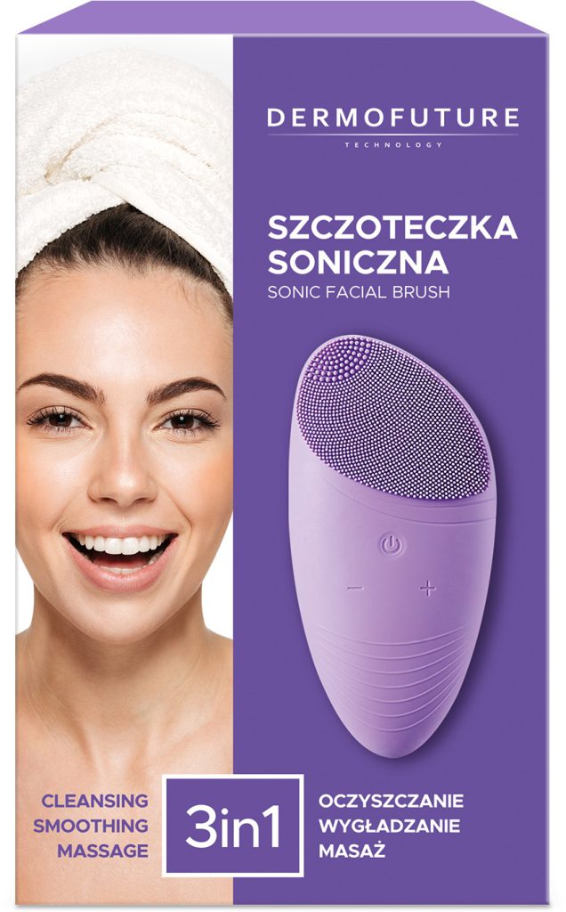 fioletowa szczotka soniczna do twarzy